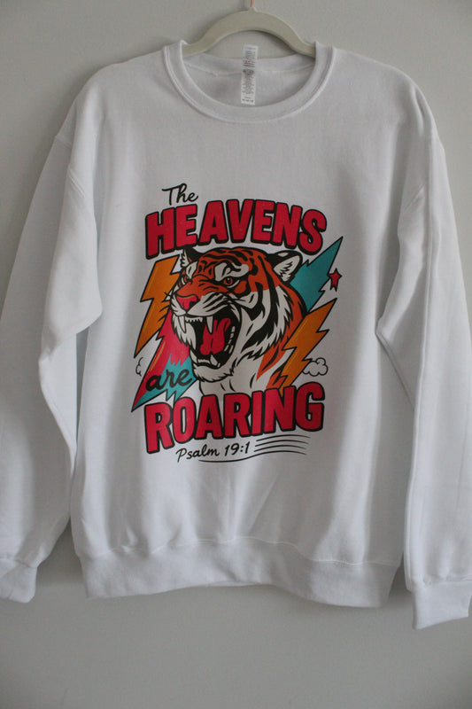 Heavens are roaring crewneck